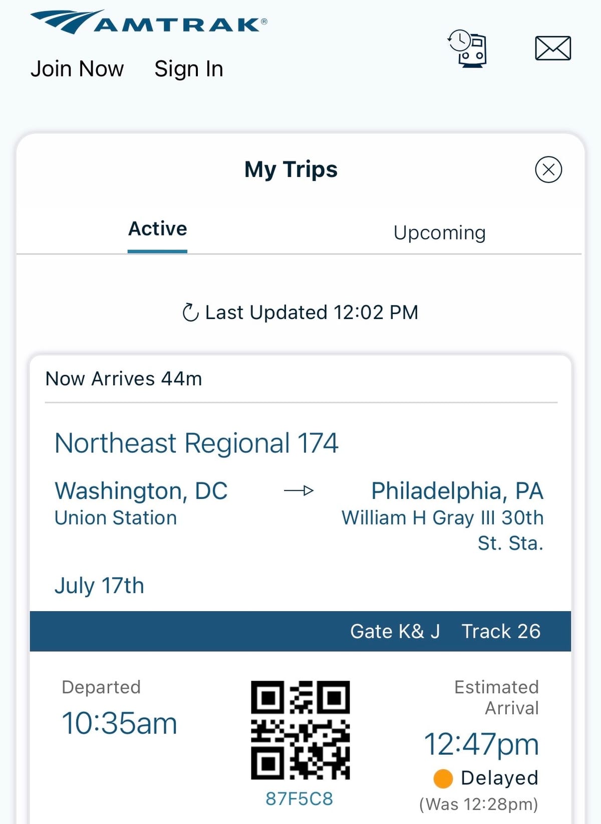 On track mit Amtrak