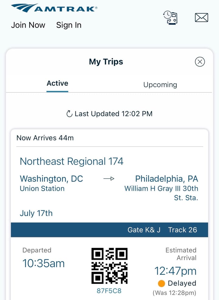 On track mit Amtrak